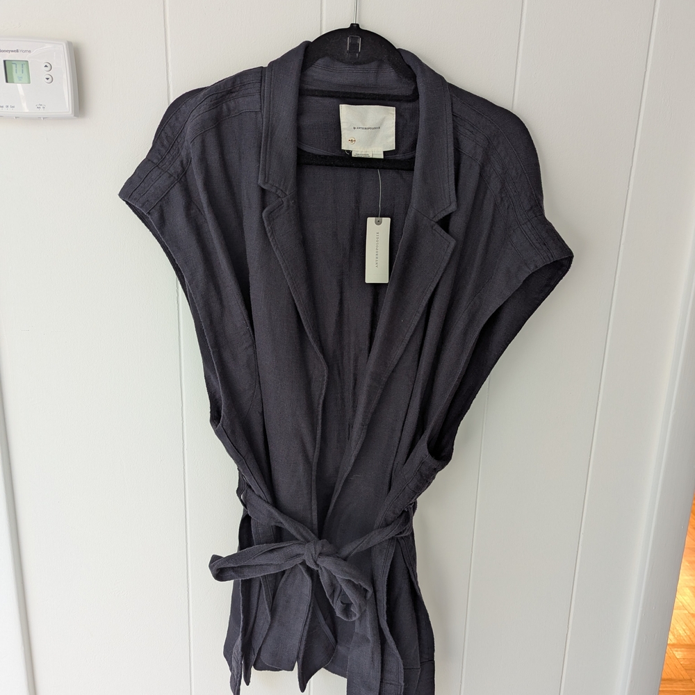 Black Linen Vest